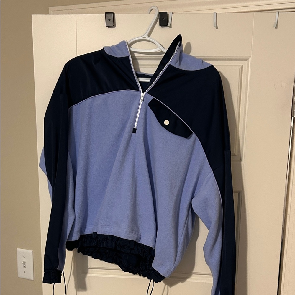 Athleta Two-Tone Blue Pullover Hoodie